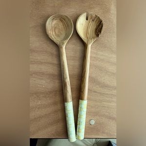 MacKenzie-Childs Salad Tongs Classic Check